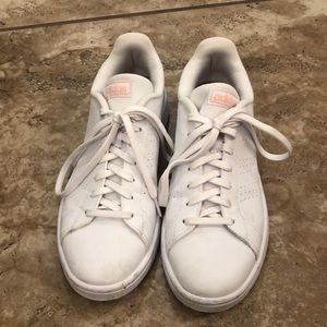 White leather adidas